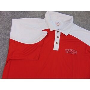 WKU Hilltoppers Polo Shirt Mens‎ 2XL Red White Russell Athletic Team Issue NCAA